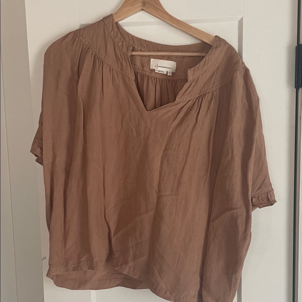 Anthropologie Tan Blouse